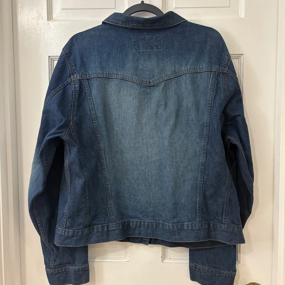 Disneyland Denim Jacket Women XXL Trucker Mickey Mouse Buttons  Disney Retro